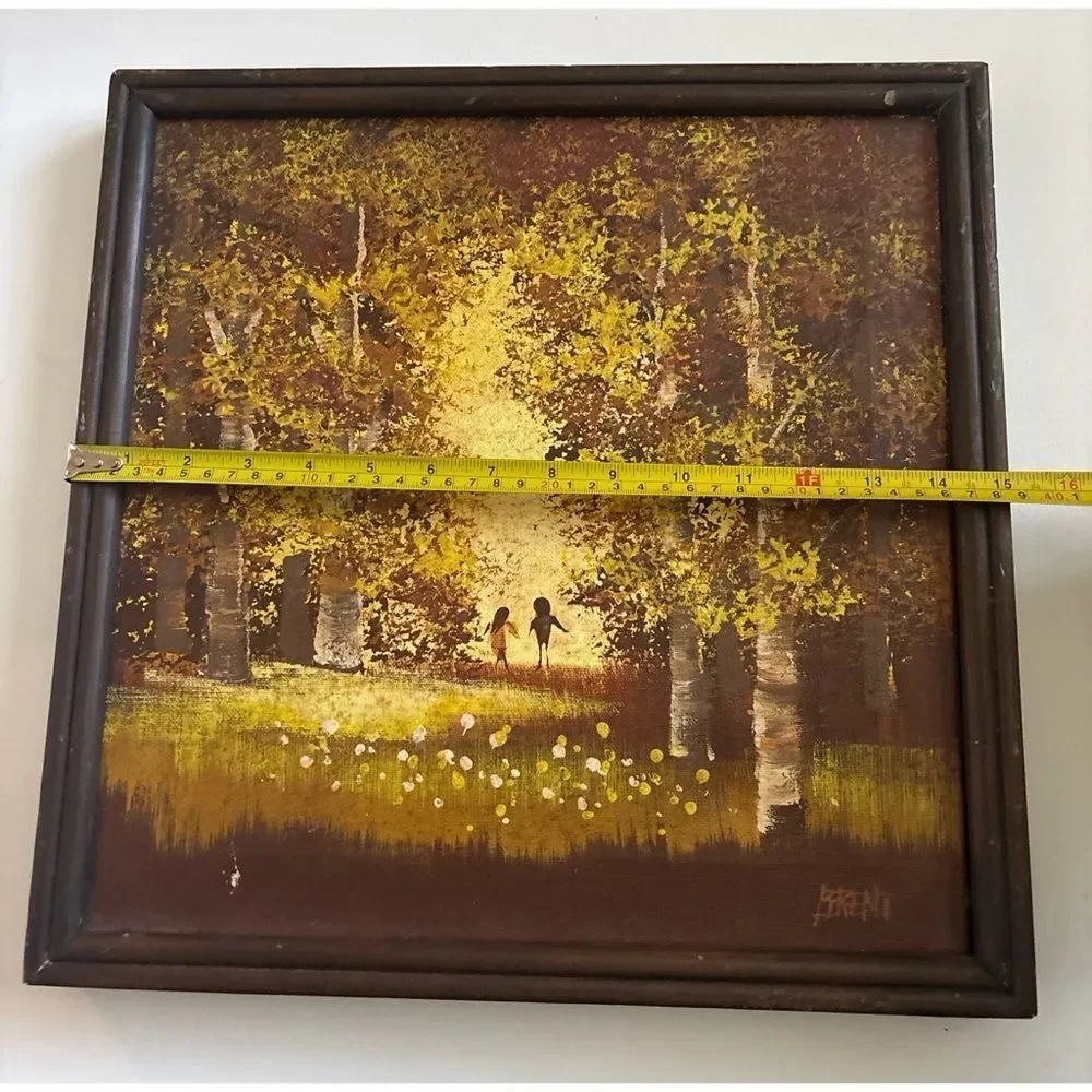 Original Mid Century Paul Brent Oil Painting ~Golden Birch Forest On Canvas